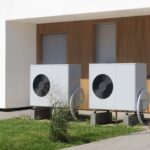 Dual Air Source Heat Pumps at Modern Residence